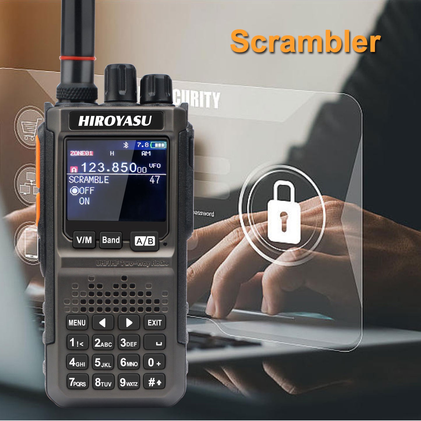 HIROYASU HI-E380 SSB CW FM AM CB Shortwave Aviation VHF UHF Full Band Walkie Talkies Bluetooth Program NOAA 10W Ham Radio Freq Copy