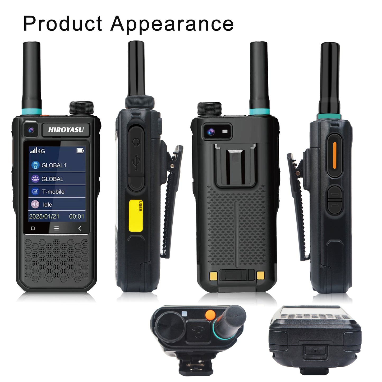 HIROYASU 4G LTE PoC Radio Video Call HI-B10 Zello Walkie Talkie 2GB RAM ROM 16GB Android 10.0 Hotspot & Tethering 2.4-inch Color Touchscreen