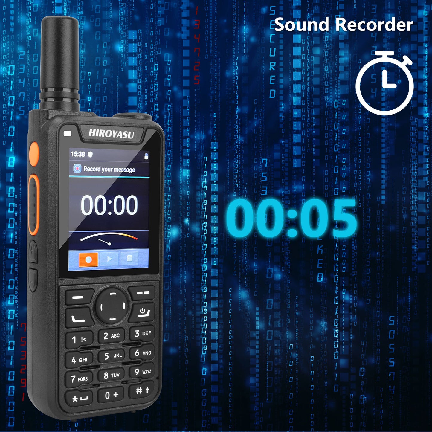 HIROYASU HI-B6 Zello Walkie Talkie Android9.0 Dual Sim Card 2G 3G 4G PoC Radio 1GB ROM 8GB RAM Full keypad 2.4" HD Display