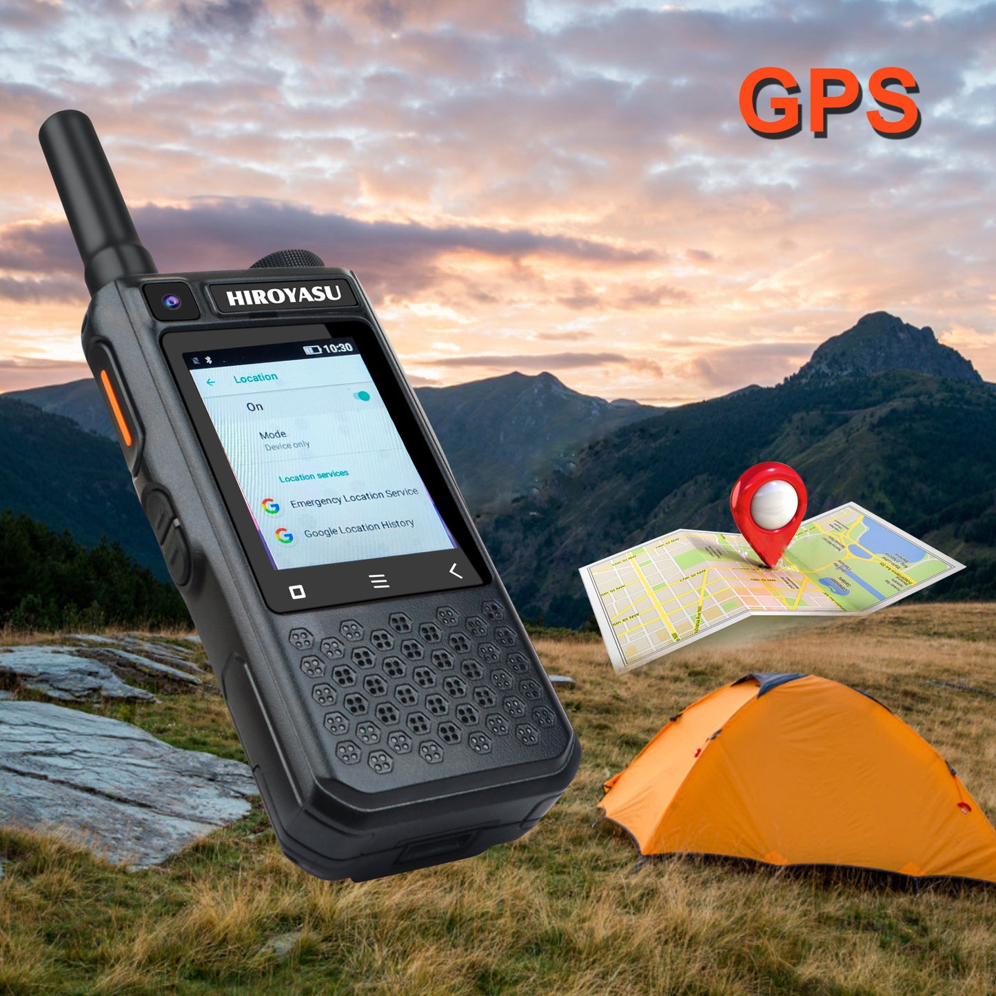 HIROYASU 4G LTE PoC Radio Video Call HI-B10 Zello Walkie Talkie 2GB RAM ROM 16GB Android 10.0 Hotspot & Tethering 2.4-inch Color Touchscreen