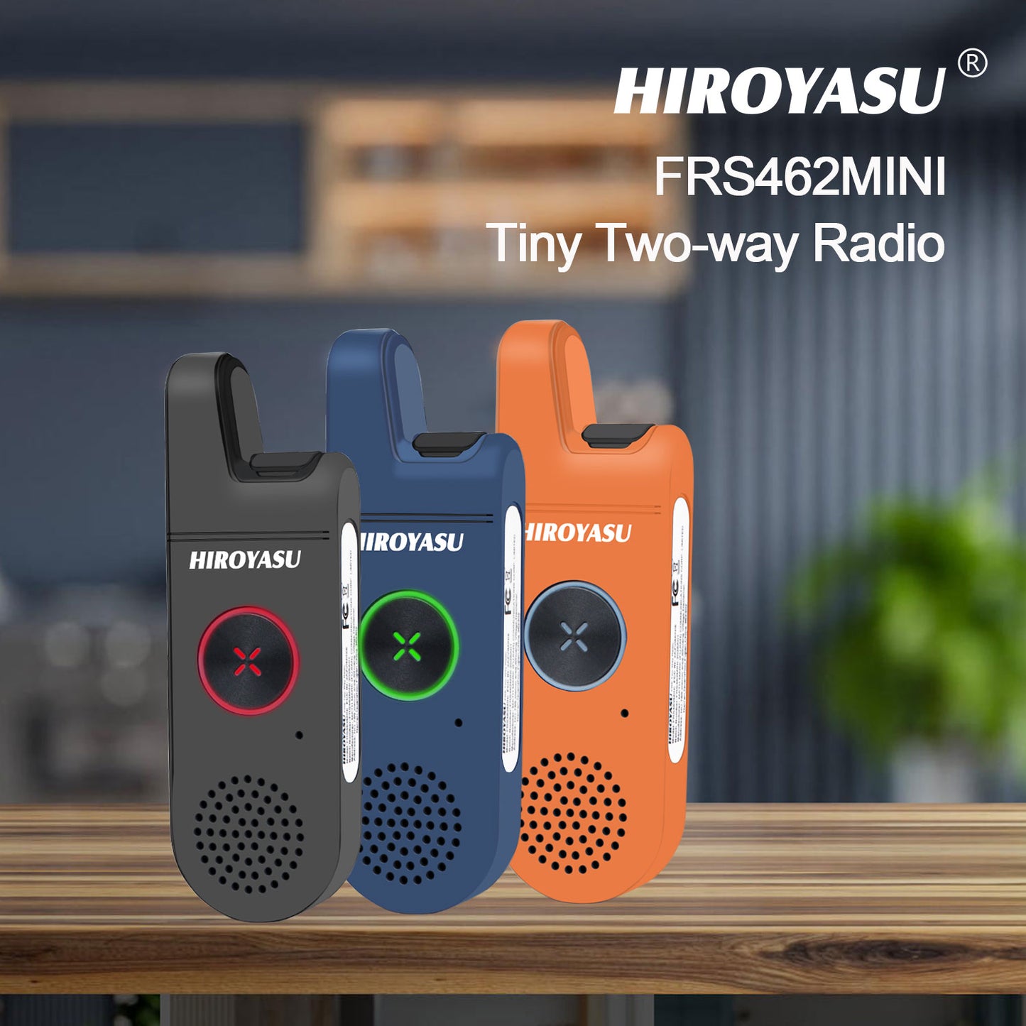 2pcs/Pack HIROYASU FRS Two Way Radio FRS462MINI Tiny Business Analog Walkie Talkies with Earpiece