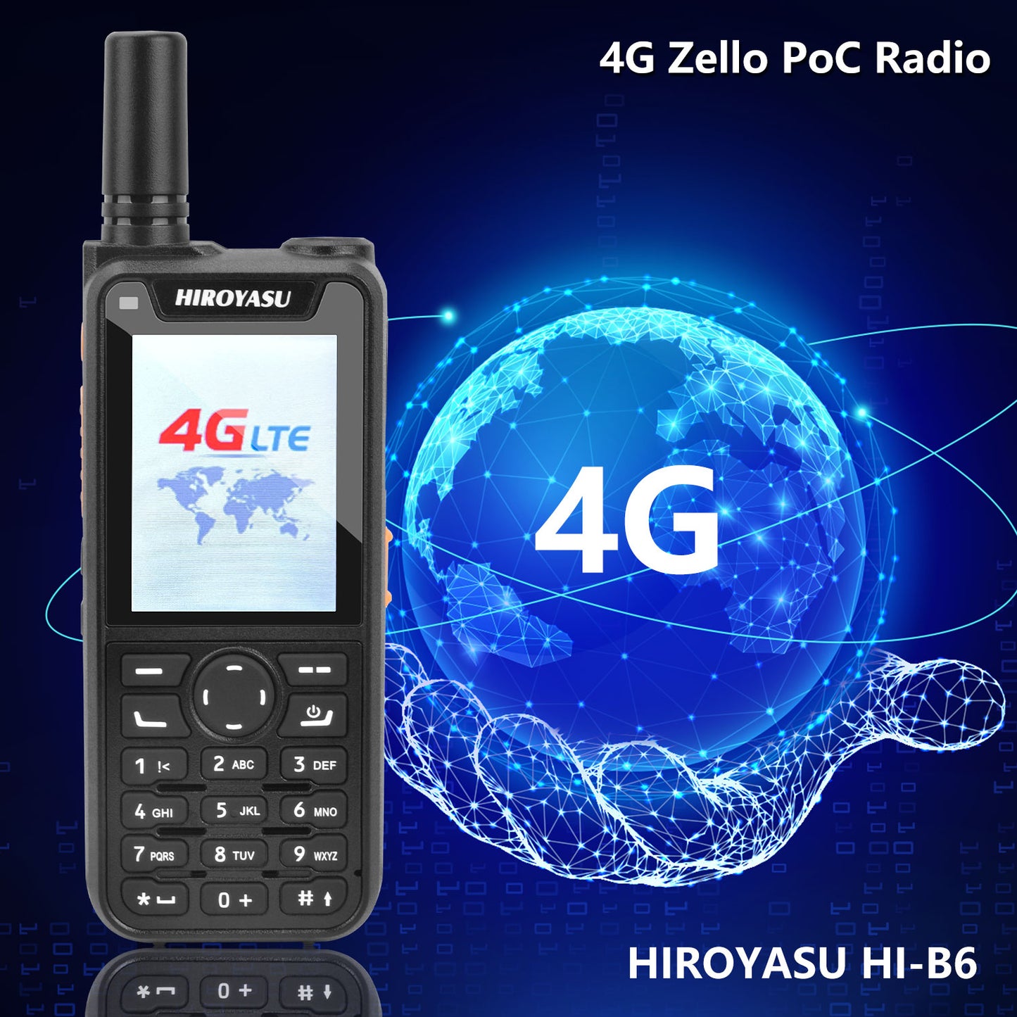 HIROYASU HI-B6 Zello Walkie Talkie Android9.0 Dual Sim Card 2G 3G 4G PoC Radio 1GB ROM 8GB RAM Full keypad 2.4" HD Display