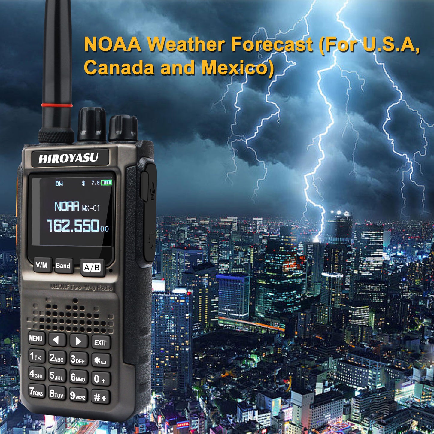 HIROYASU HI-E380 SSB CW FM AM CB Shortwave Aviation VHF UHF Full Band Walkie Talkies Bluetooth Program NOAA 10W Ham Radio Freq Copy
