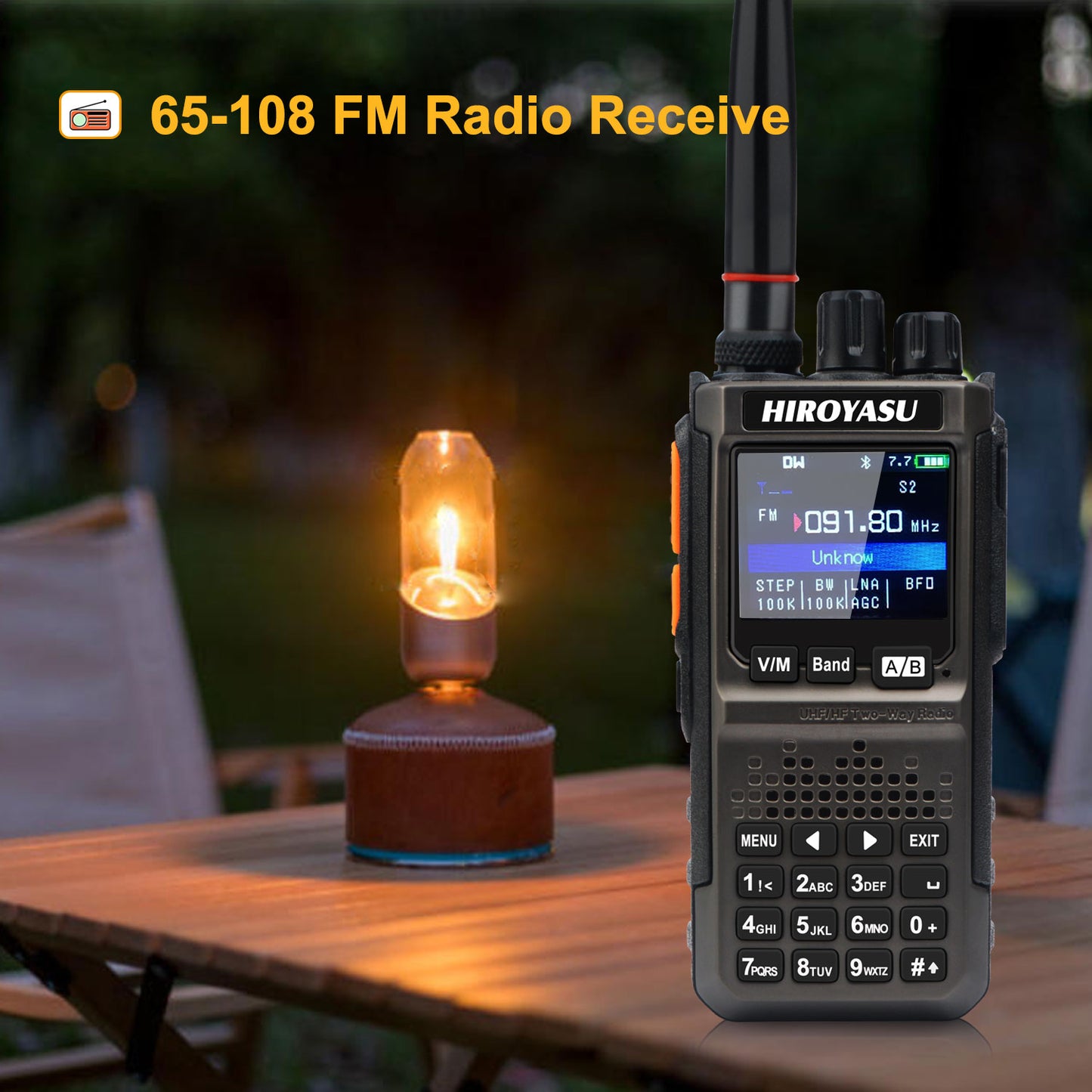 HIROYASU HI-E380 SSB CW FM AM CB Shortwave Aviation VHF UHF Full Band Walkie Talkies Bluetooth Program NOAA 10W Ham Radio Freq Copy