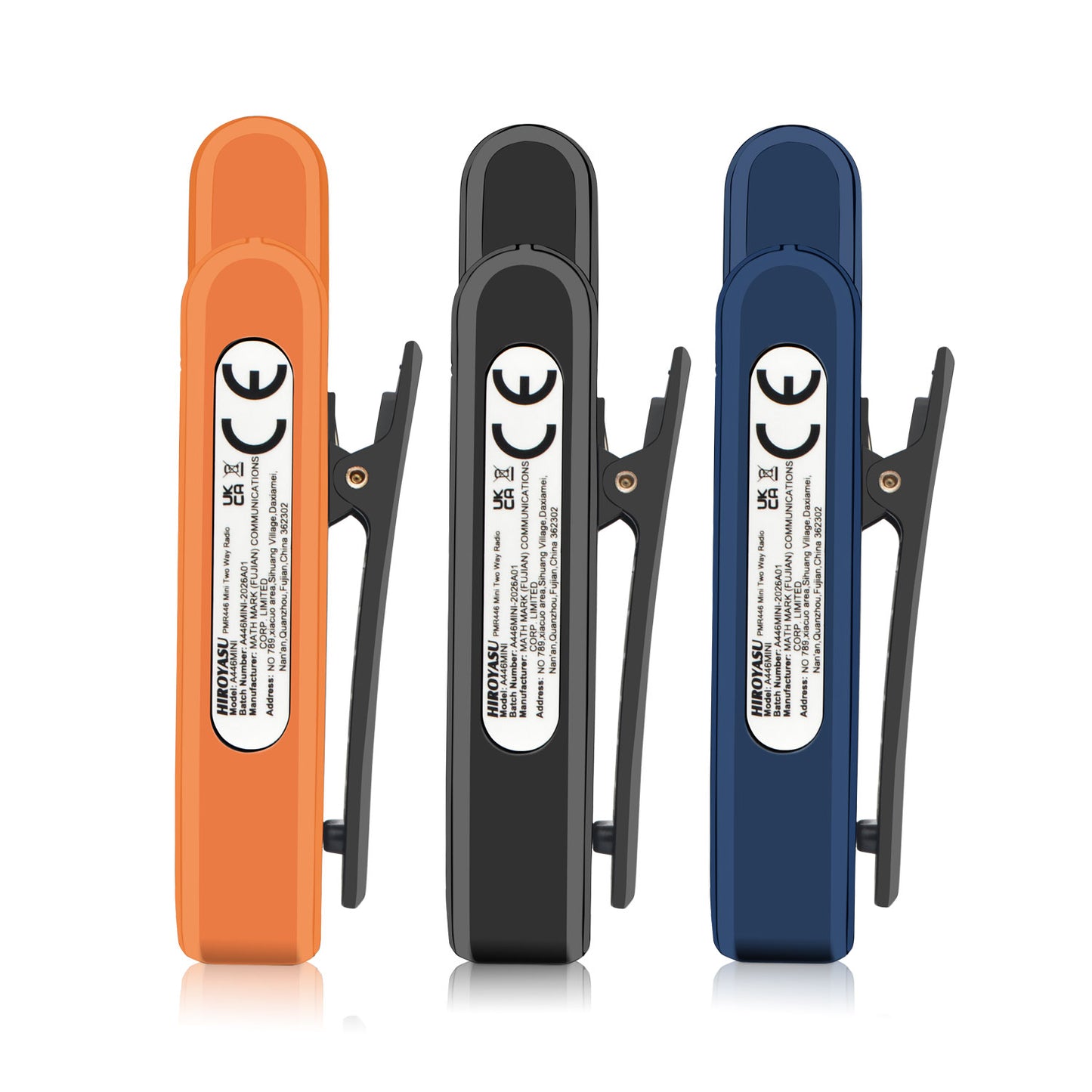 Twin Pack HIROYASU A446MINI PMR446 License Free Mini Walkie Talkie 446MHz Tiny Business Radio with Earpiece