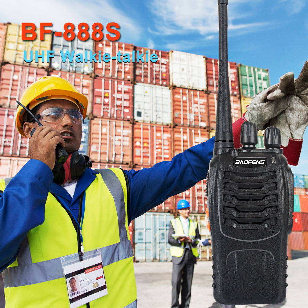 2pcs/Pack Baofeng BF-888S Walkie Talkie UHF VOX Radio 888s 400-470MHz 16Memory Channel with Earpiece
