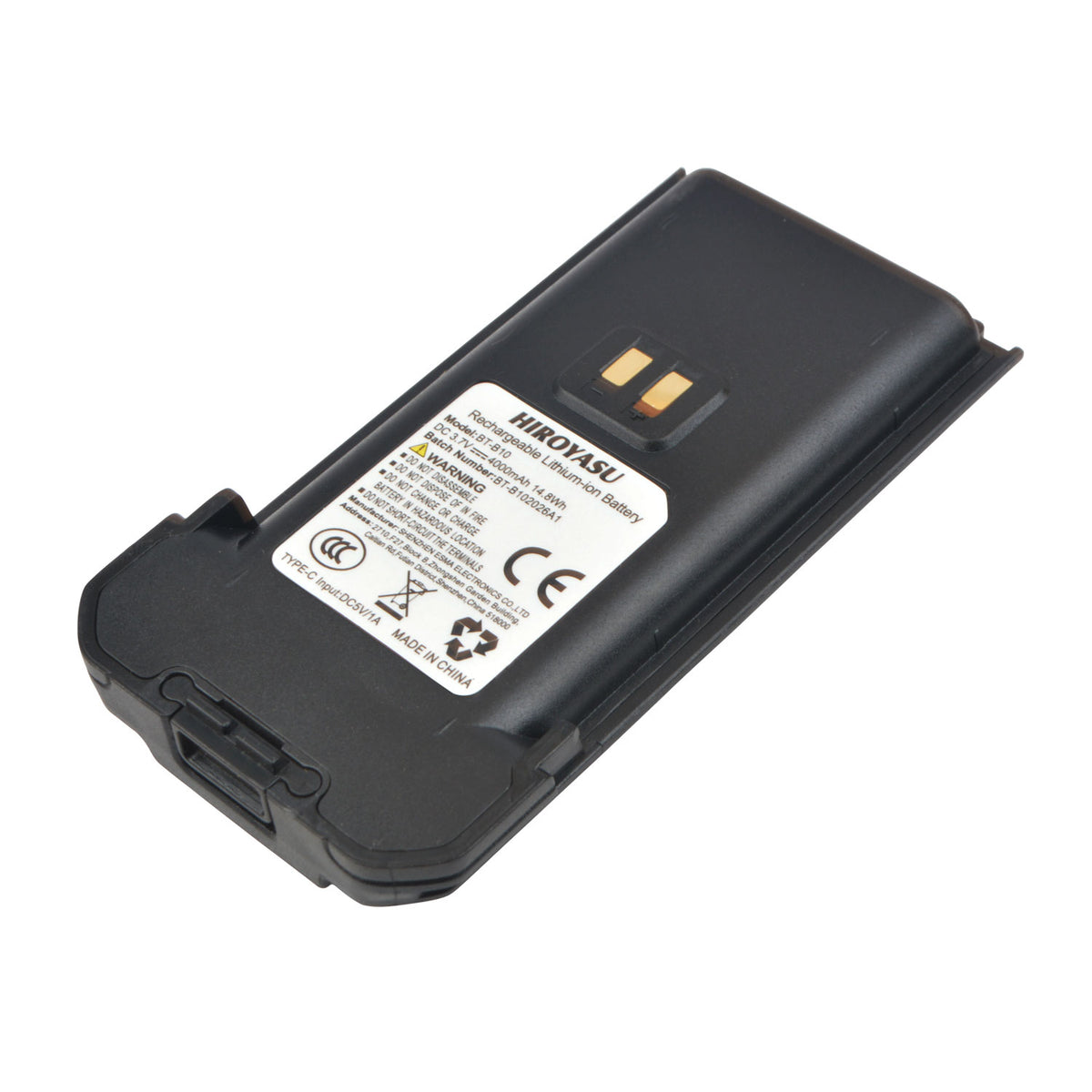 DC3.7V 4000mAh Type-C Rechargeable Lithium-ion Battery Pack BT-B10 for HIROYASU HI-B10 PoC Radio