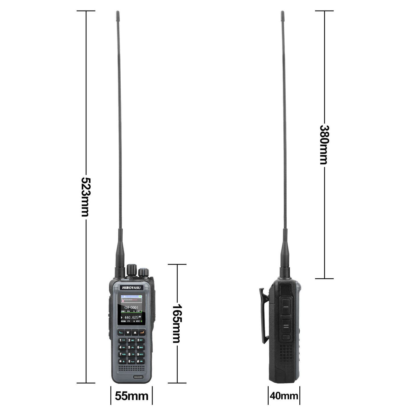 HIROYASU HW-UV910 20W V/UHF 136-174&400-480MHz 2M 70CM Radio Dual Band FM Walkie Talkie 18-999.999750MHz Air Band Rx Scrambler