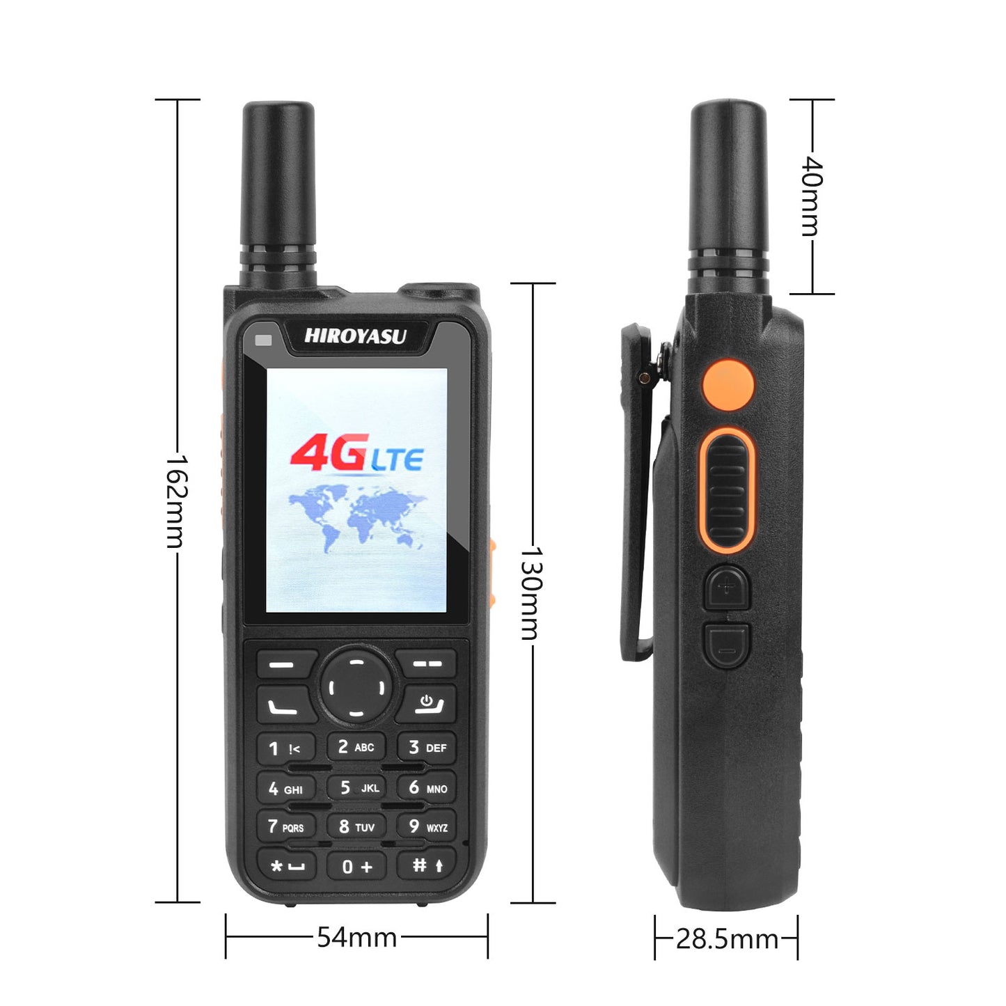 HIROYASU HI-B6 Zello Walkie Talkie Android9.0 Dual Sim Card 2G 3G 4G PoC Radio 1GB ROM 8GB RAM Full keypad 2.4" HD Display