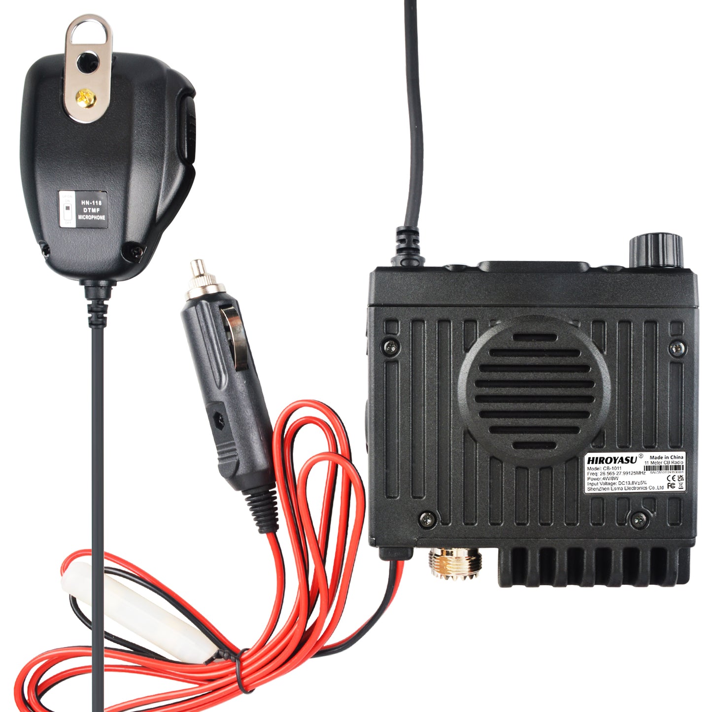 HIROYASU 11 Metroj Radio 27MHz CB-1011 CB Poŝtelefona Transceptor 40Ch FM/AM 8W Kompakta Mini Civitana Bando Walkie Talkie