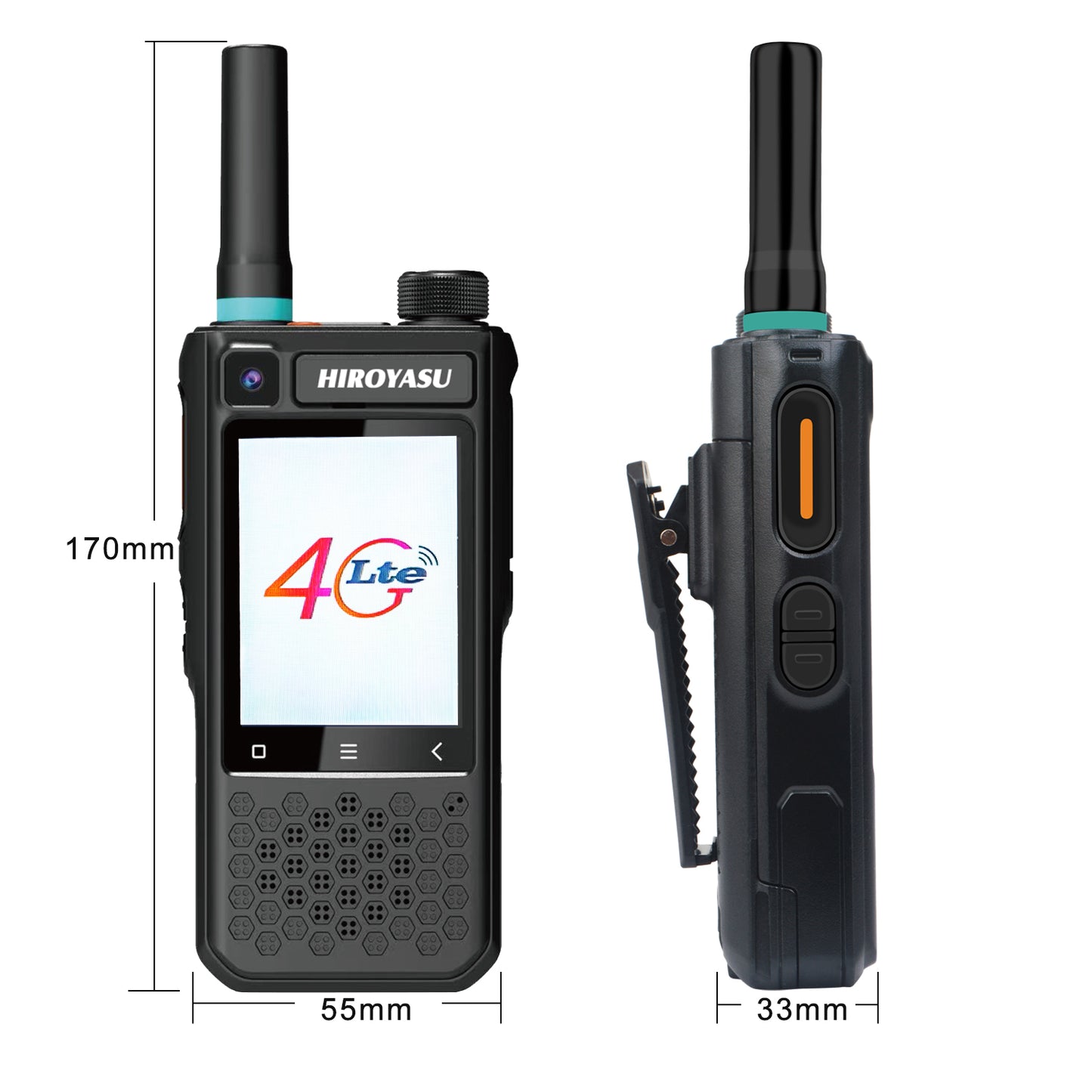 HIROYASU 4G LTE PoC Radio Video Call HI-B10 Zello Walkie Talkie 2GB RAM ROM 16GB Android 10.0 Hotspot & Tethering 2.4-inch Color Touchscreen