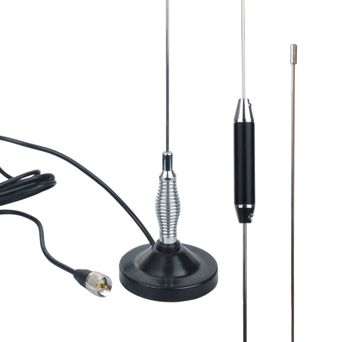 27MHz Mobile Transceiver Antenna 600mm Length 2 Segments 1.8dB High Gain with Magnet Mount and 5Meter RG-58C/U Coaxial Cable 2732 CB Car Walkie Talkie Antenna
