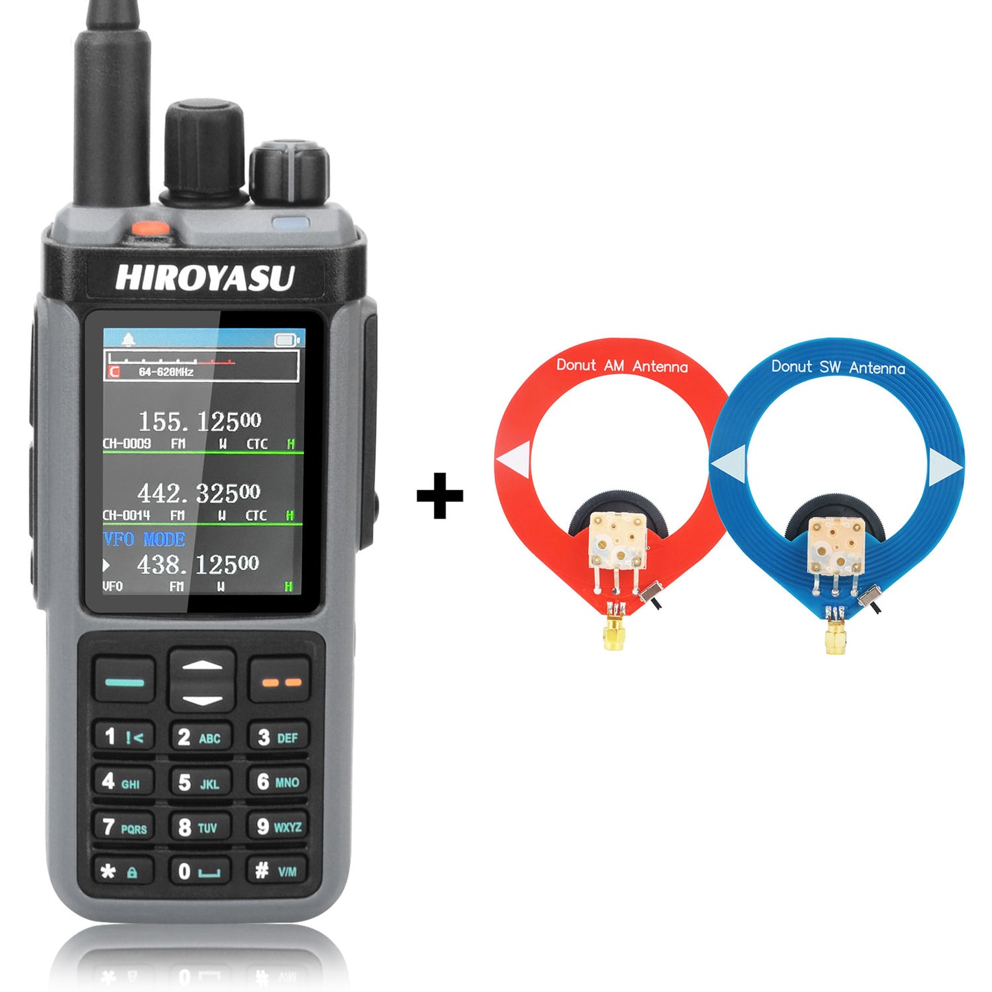 HIROYASU HW-UV938 HF Walkie Talkie SW MW LW 18-620MHz 840-1000MHz Air Band Full Band Cross-Band Repeater Scrambler NoAA AM/FM Rx