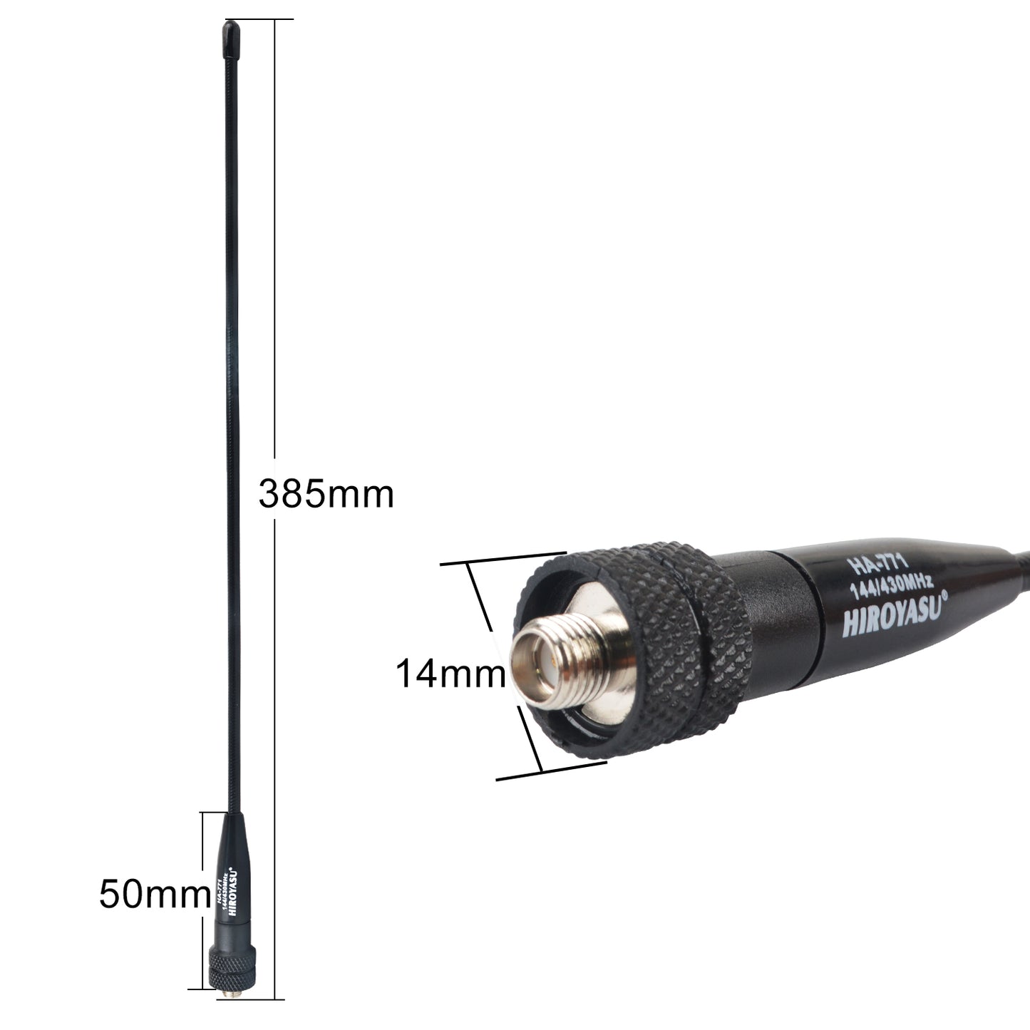 HIROYASU HA-771 VHF UHF 2M 70CM 144/430MHz 2.15/3.0dB High Gain Portable Whip Antenna Four Colors Optional