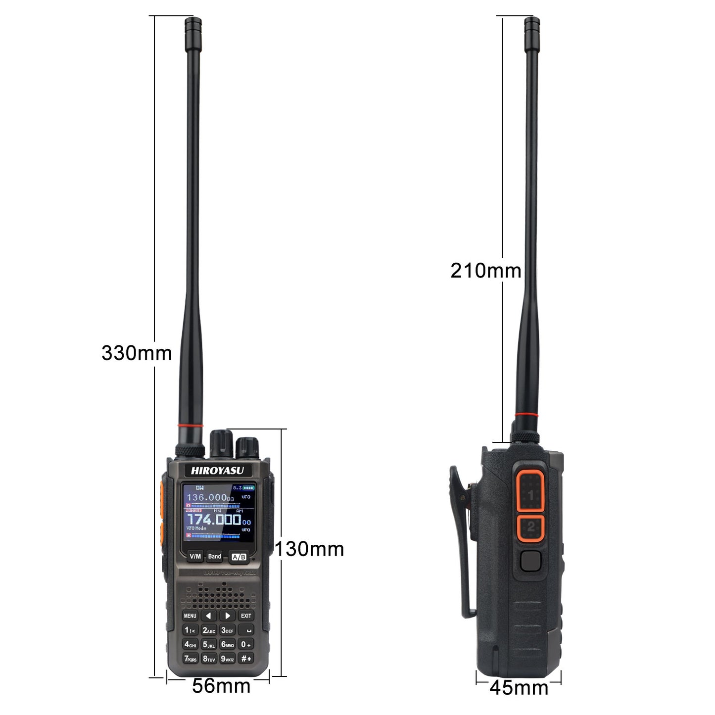 HIROYASU HI-E380 SSB CW FM AM CB Shortwave Aviation VHF UHF Full Band Walkie Talkies Bluetooth Program NOAA 10W Ham Radio Freq Copy