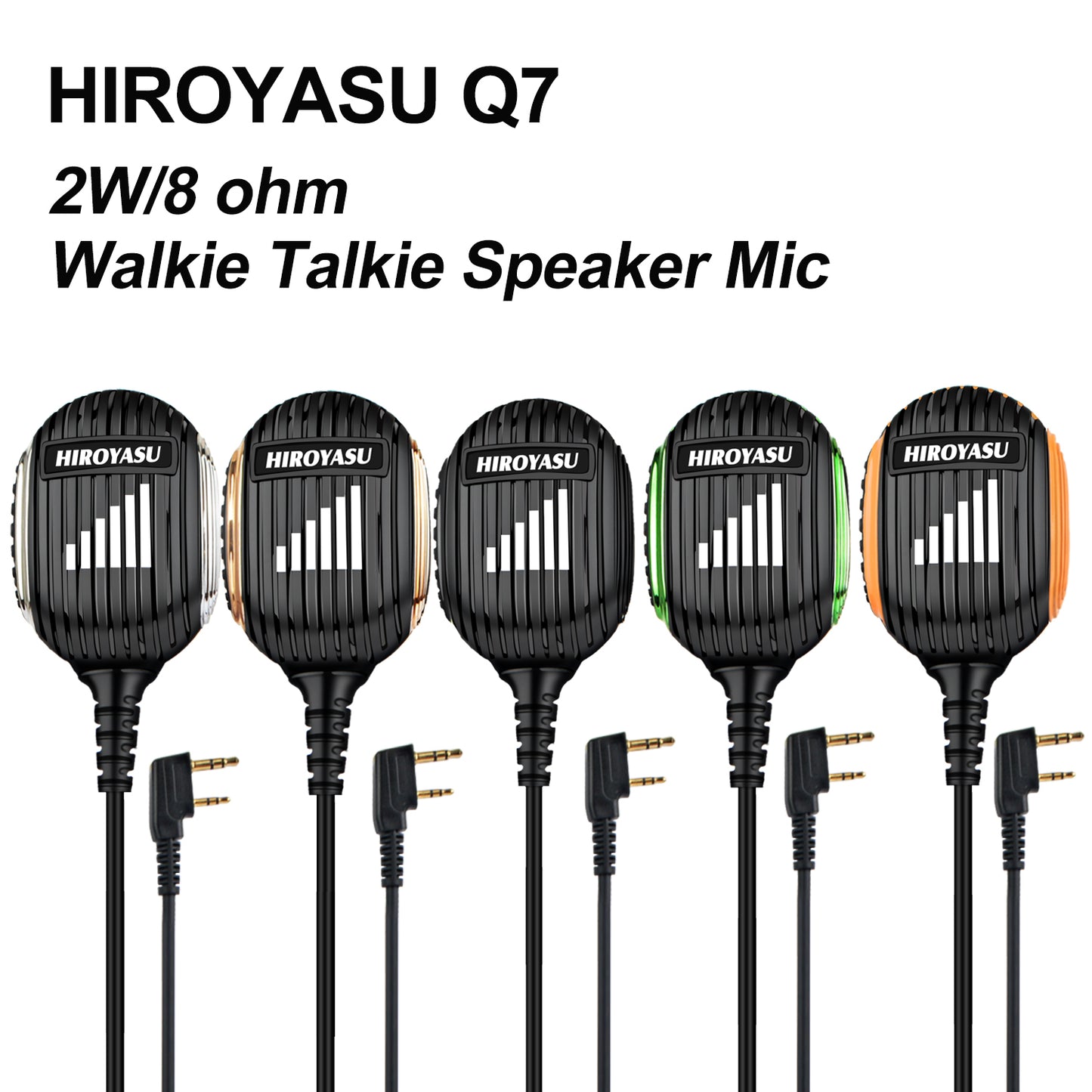 HIROYASU Q7 Walkie Talkie Speaker Microphone Palm Mic 2W 8ohm K plug with stretchable Spring Cable for baofeng UV-5RMINI UV-17PRO GPS Radio Quansheng UV-K5 UV-K5(8) Walkie Talkie