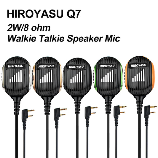 HIROYASU Q7 Walkie Talkie Speaker Microphone Palm Mic 2W 8ohm K plug with stretchable Spring Cable for baofeng UV-5RMINI UV-17PRO GPS Radio Quansheng UV-K5 UV-K5(8) Walkie Talkie