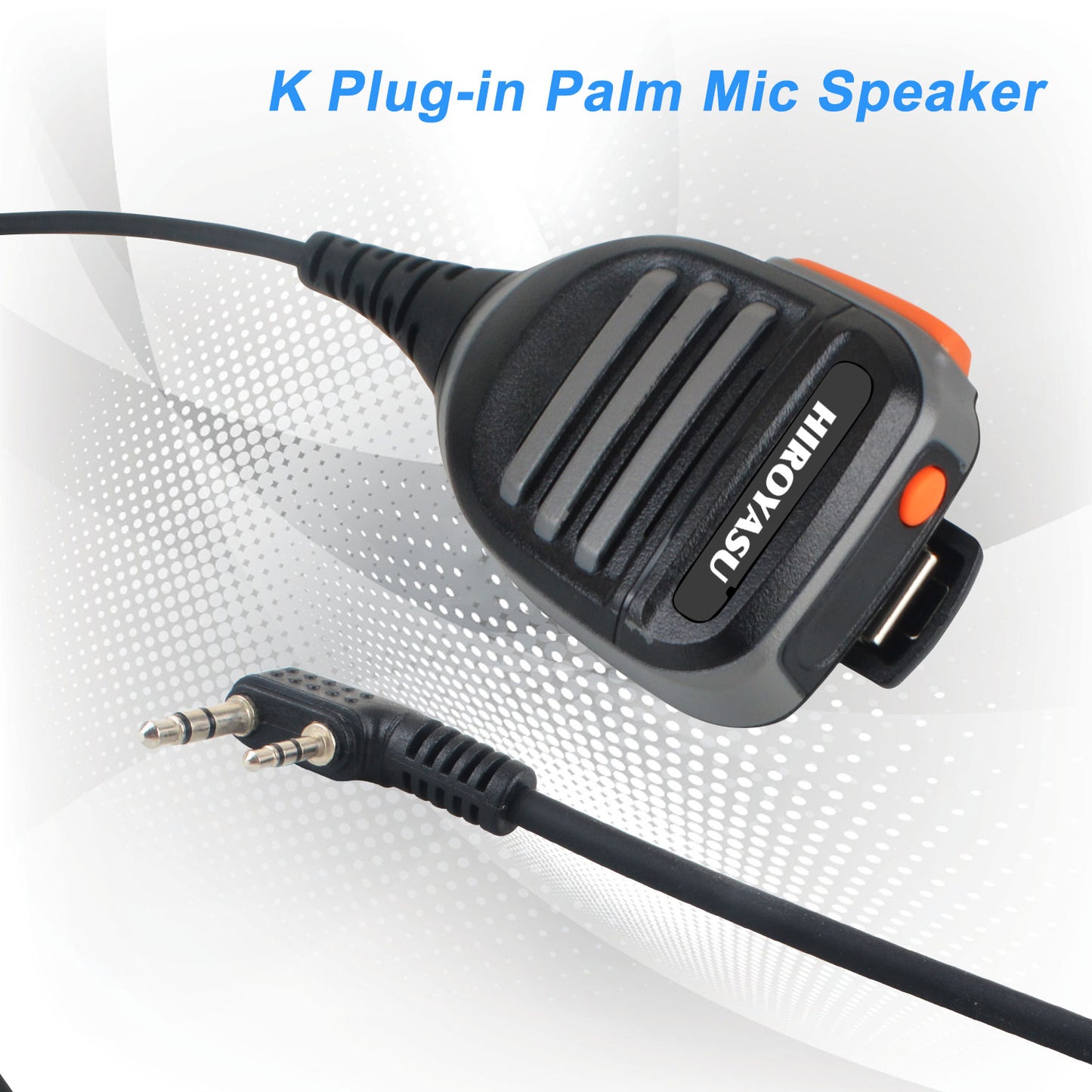 HIROYASU K-424 8ohm 1Watt Palm Mic Speaker 2 Pins K Plug-in for Baofeng UV-5R BF-888S UV-5RH DM-32 Quansheng TK11(8) TK11(5) Portable Two Way Radio