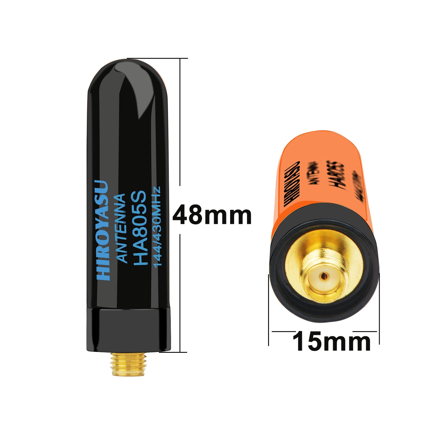 HIROYASU HA805S 144/430MHz Dual Band 2.15dB 10Watt 70cm/2m Band Handheld Thumb Antenna 5cm Length