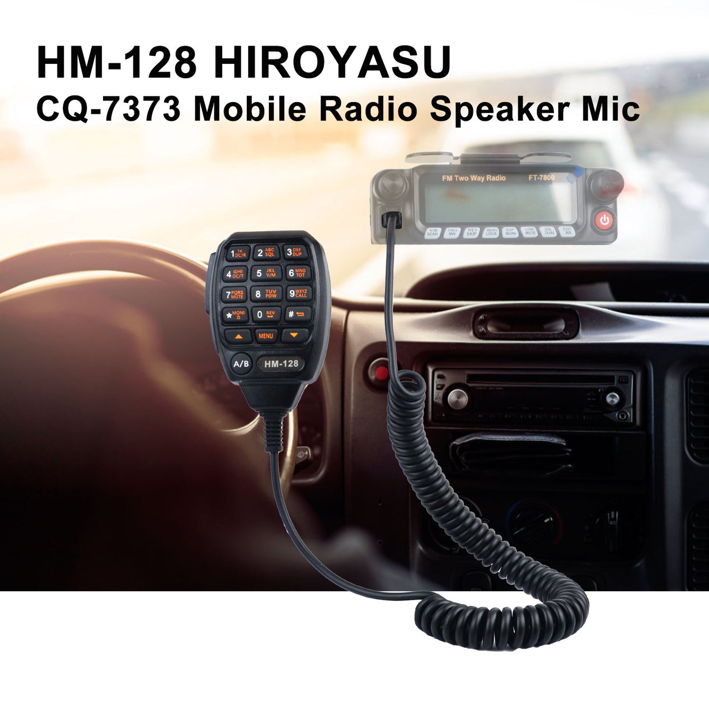 HIROYASU CQ-7373 Mobile Transceiver Speaker Microphone Hand Mic HM-128