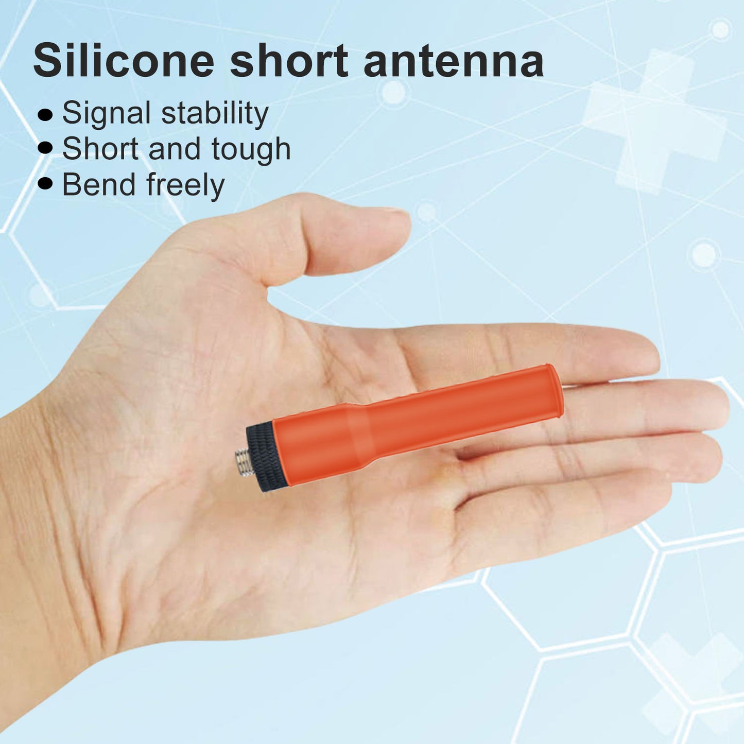 HIROYASU HA20 Mini Soft Silicon Antenna 144/430MHz 2m/70cm Dual Band 2.15dB 7cm Length Flexible Handheld Antenna