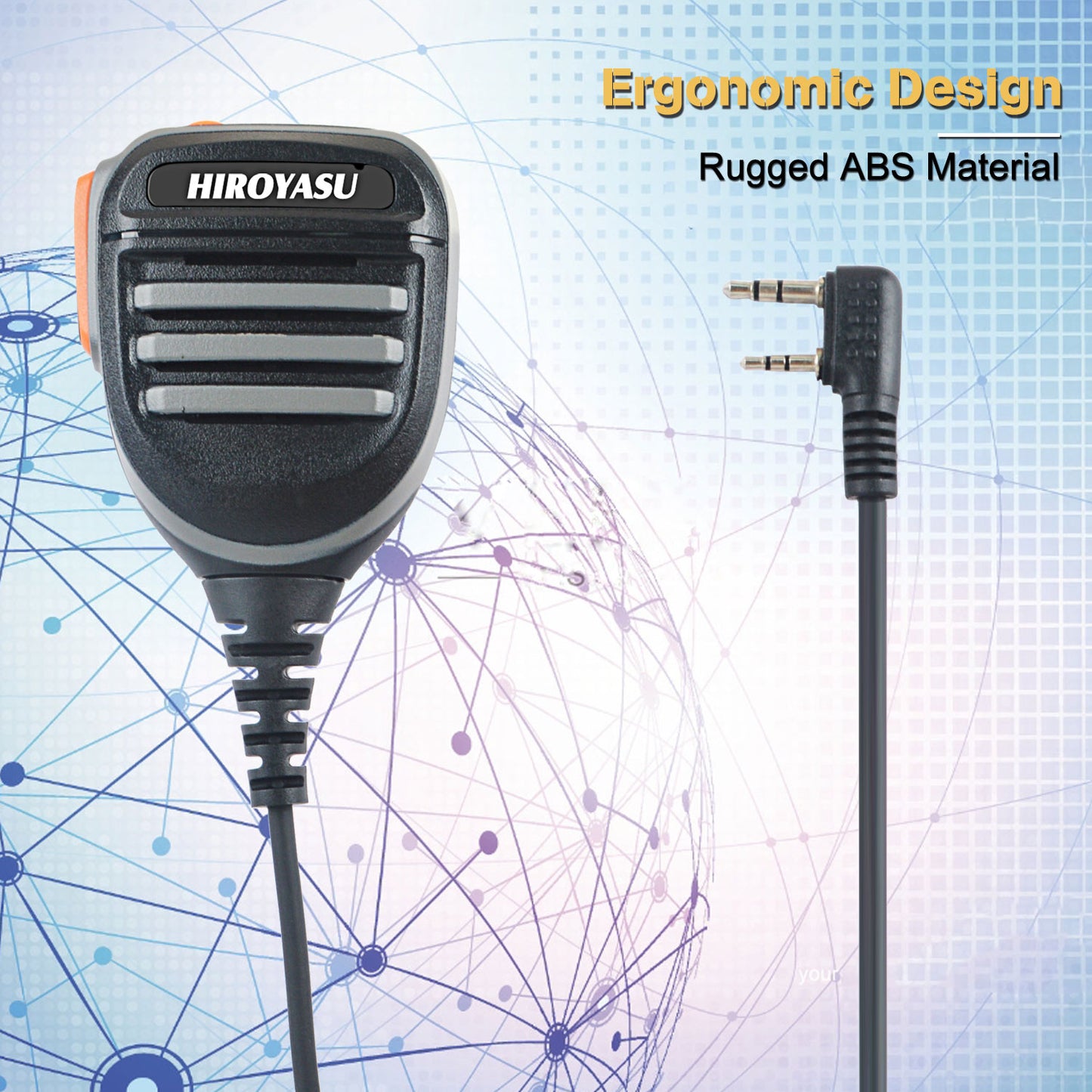 HIROYASU K-424 8ohm 1Watt Palm Mic Speaker 2 Pins K Plug-in for Baofeng UV-5R BF-888S UV-5RH DM-32 Quansheng TK11(8) TK11(5) Portable Two Way Radio