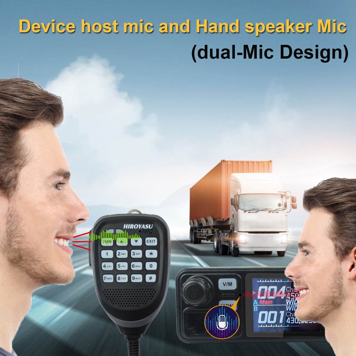 HIROYASU IC-980Pro Max 2m/70cm VHF UHF 144/430MHz FM/AM Dual Band DTMF 1750Hz Scrambler Vox Amateur Mobile Radio