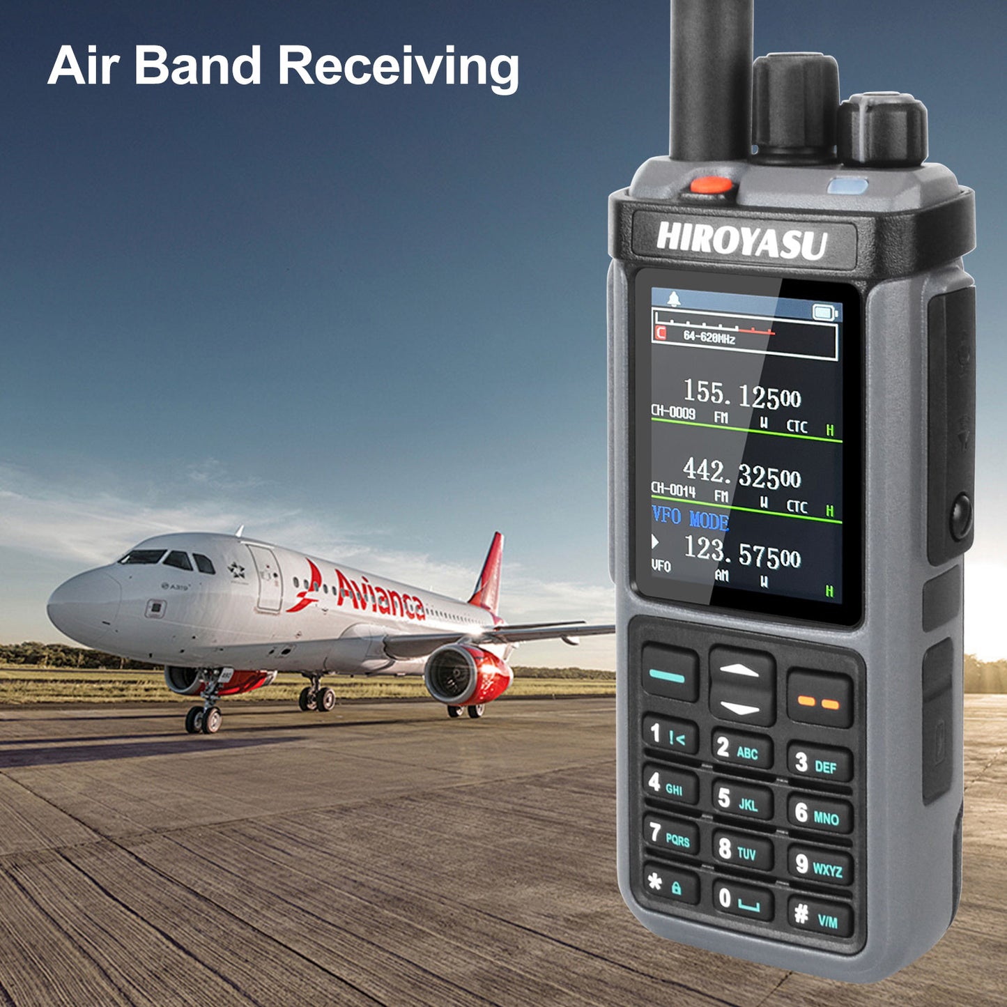 HIROYASU HW-UV938 HF Walkie Talkie SW MW LW 18-620MHz 840-1000MHz Air Band Full Band Cross-Band Repeater Scrambler NoAA AM/FM Rx