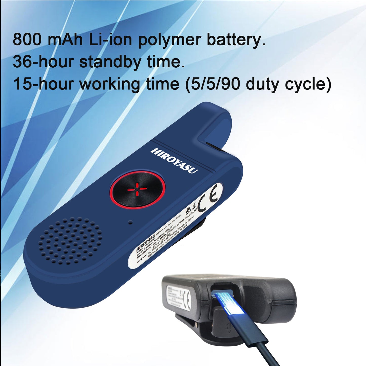 Twin Pack HIROYASU A446MINI PMR446 License Free Mini Walkie Talkie 446MHz Tiny Business Radio with Earpiece