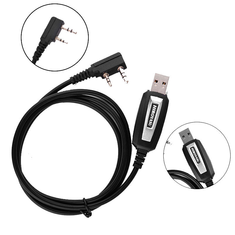 K plug-in Hiroyasu USB Programming Cable CH340 Chipset with CD Driver for Baofeng BF-888S UV-5R UV-5RM UV-17Pro DM-32 Quansheng UV-K5 UV-K5(8) TK11(8)