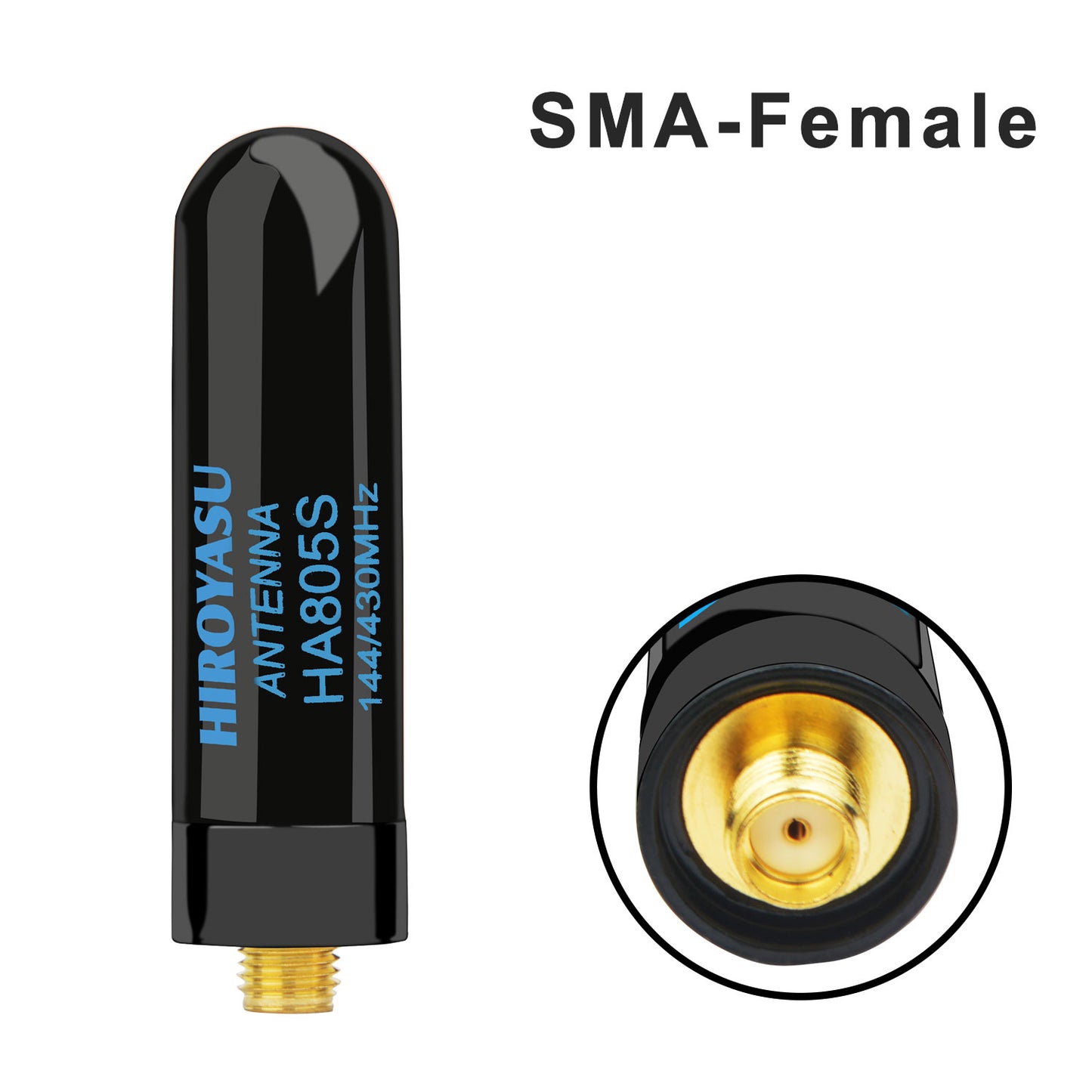 HIROYASU HA805S 144/430MHz Dual Band 2.15dB 10Watt 70cm/2m Band Handheld Thumb Antenna 5cm Length