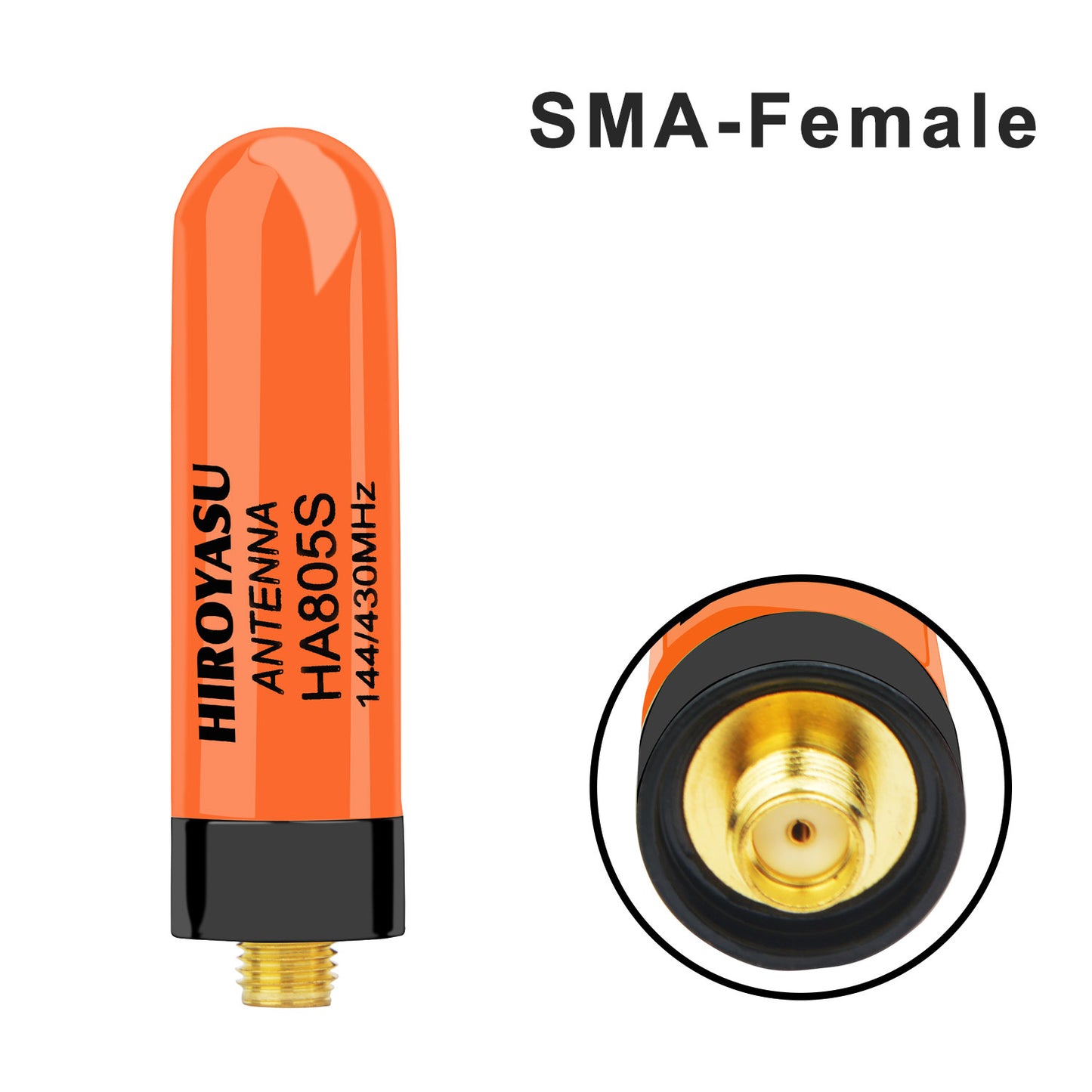 HIROYASU HA805S 144/430MHz Dual Band 2.15dB 10Watt 70cm/2m Band Handheld Thumb Antenna 5cm Length